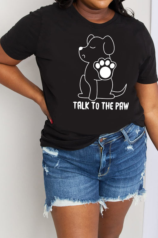 Simply Love Simply Love Full Size TALK TO THE PAW Graphic Cotton Tee