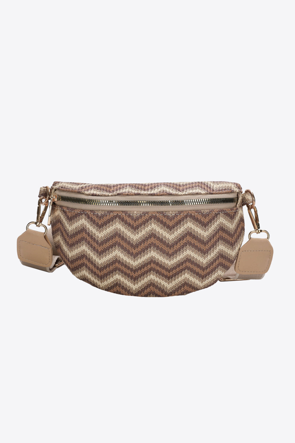 Adored Chevron Straw Sling Bag