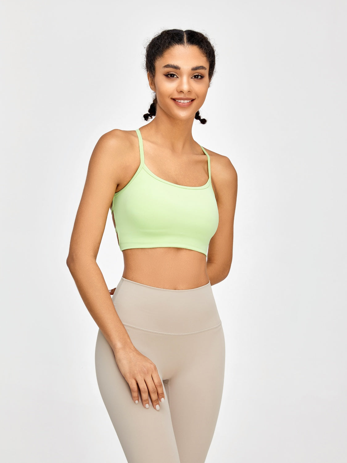 Crisscross Spaghetti Strap Active Bra